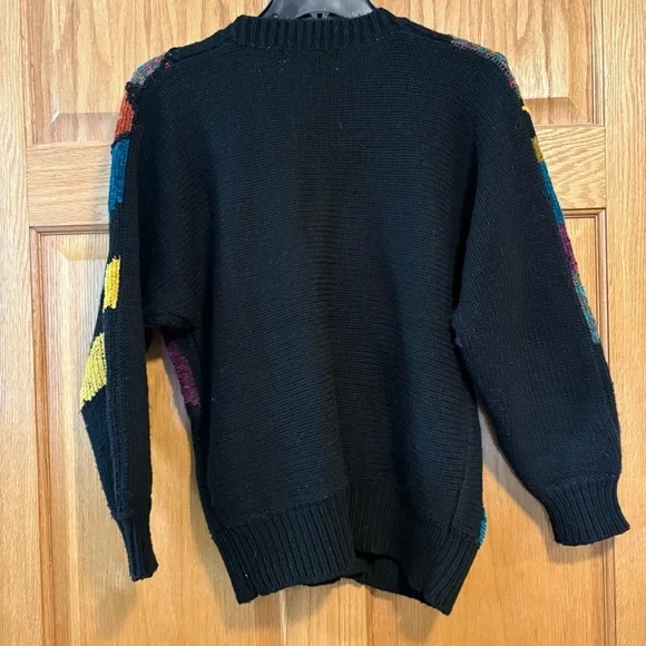 VTG 1990s Jaclyn Smith Petite Medium Womens PM Cardigan Sweater Beaded Abstract - Picture 2 of 6